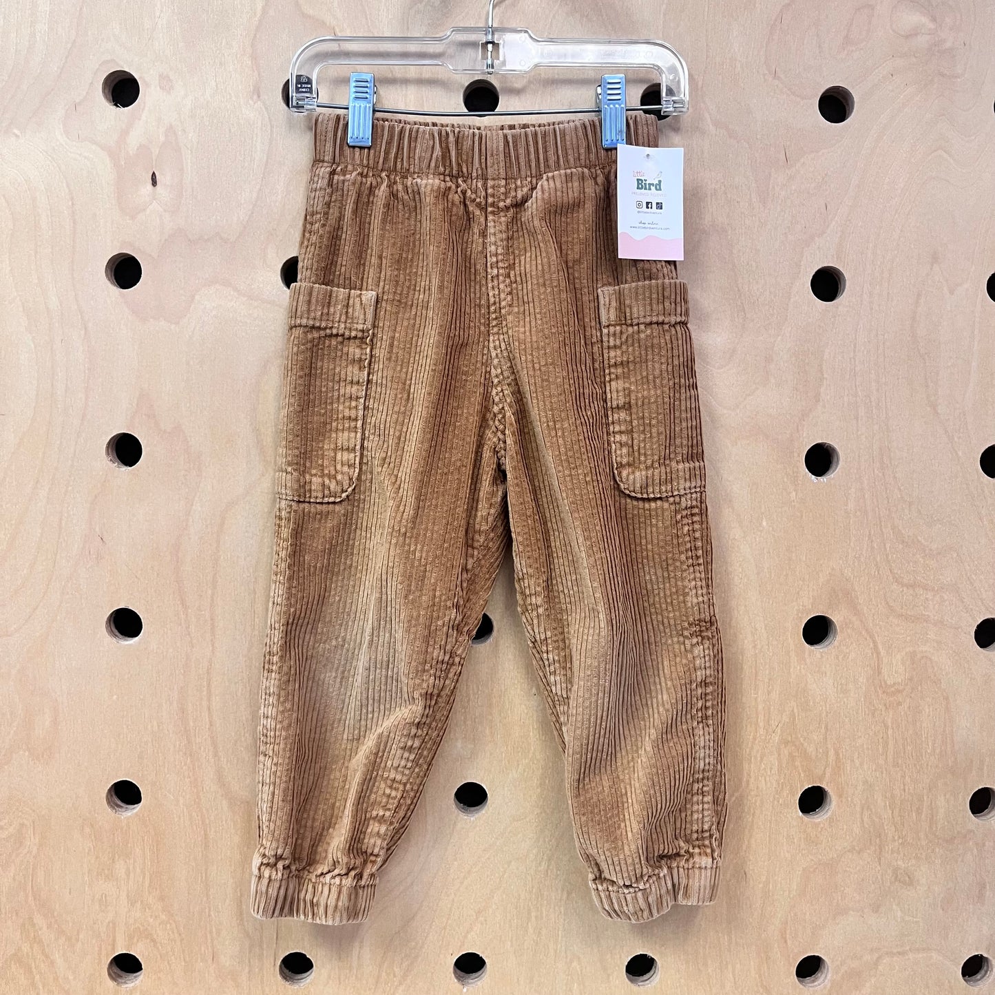 Brown Cord elastic Waist Joggers