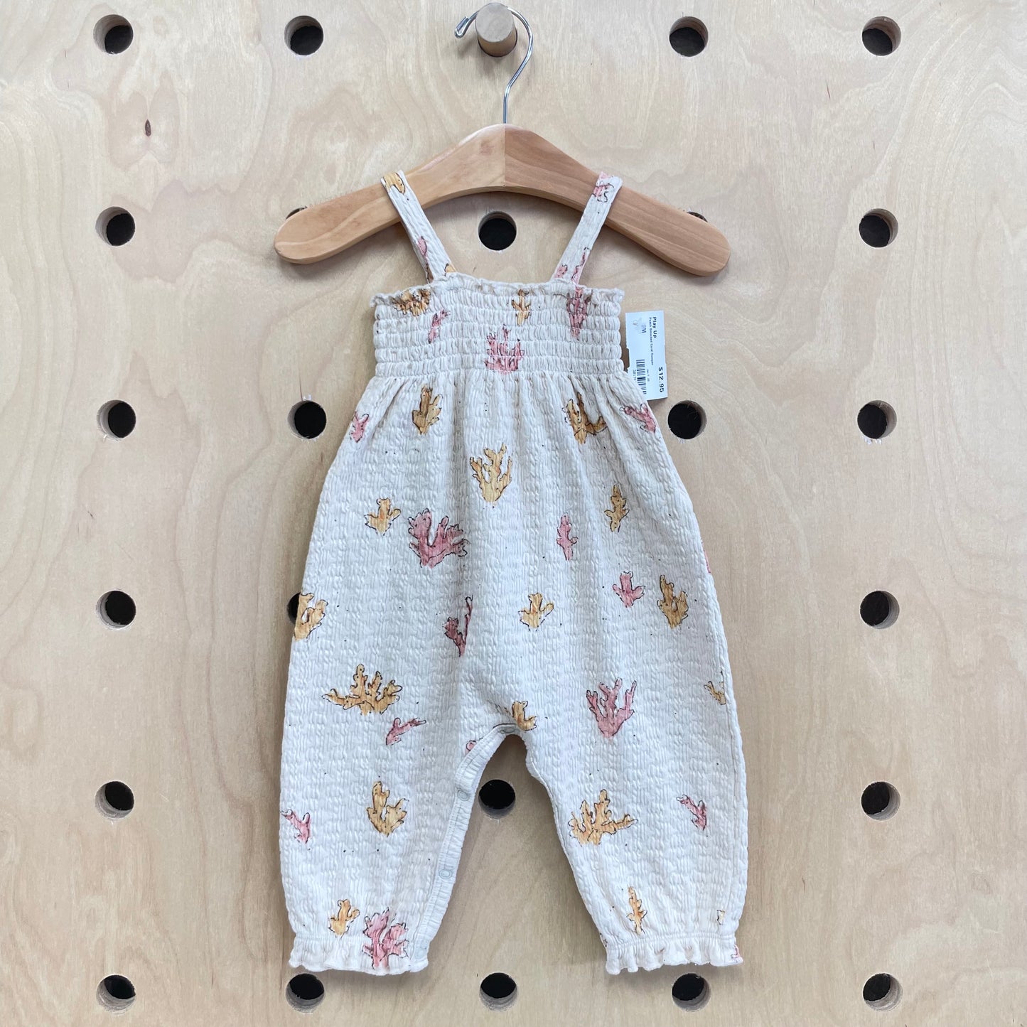 Peach Smocked Coral Romper