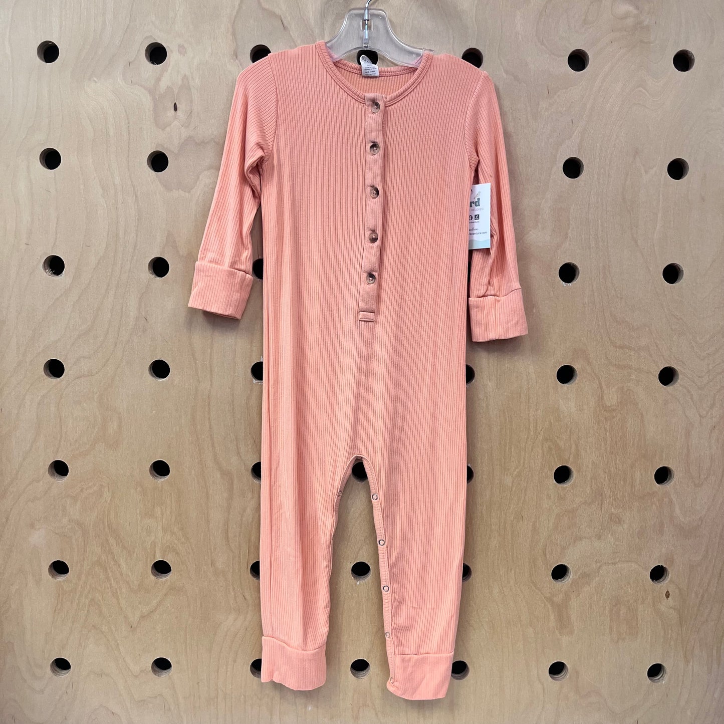 Coral Ribbed Modal Romper