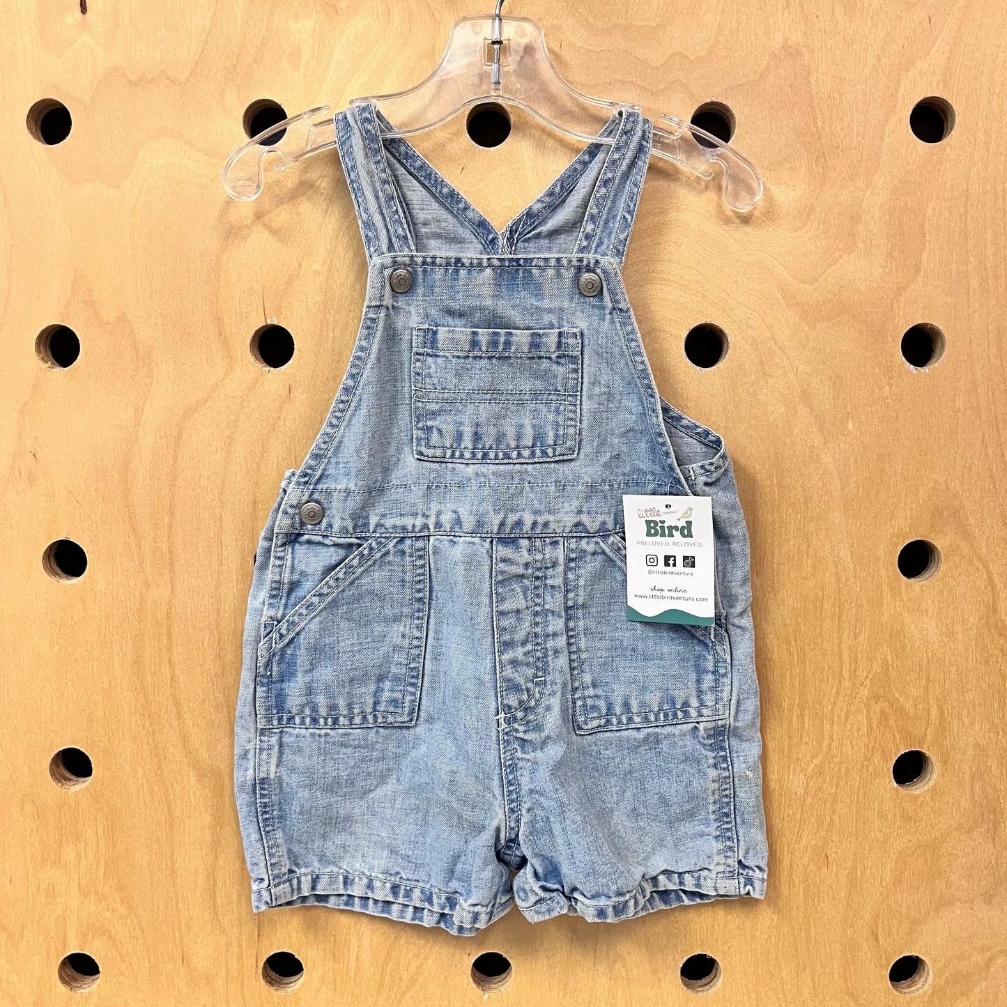 Light Wash Denim Shortalls