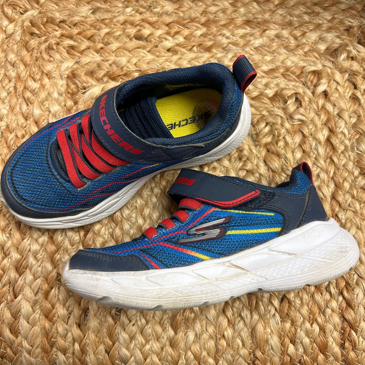 Blue & Red Vecro Strap Sneakers