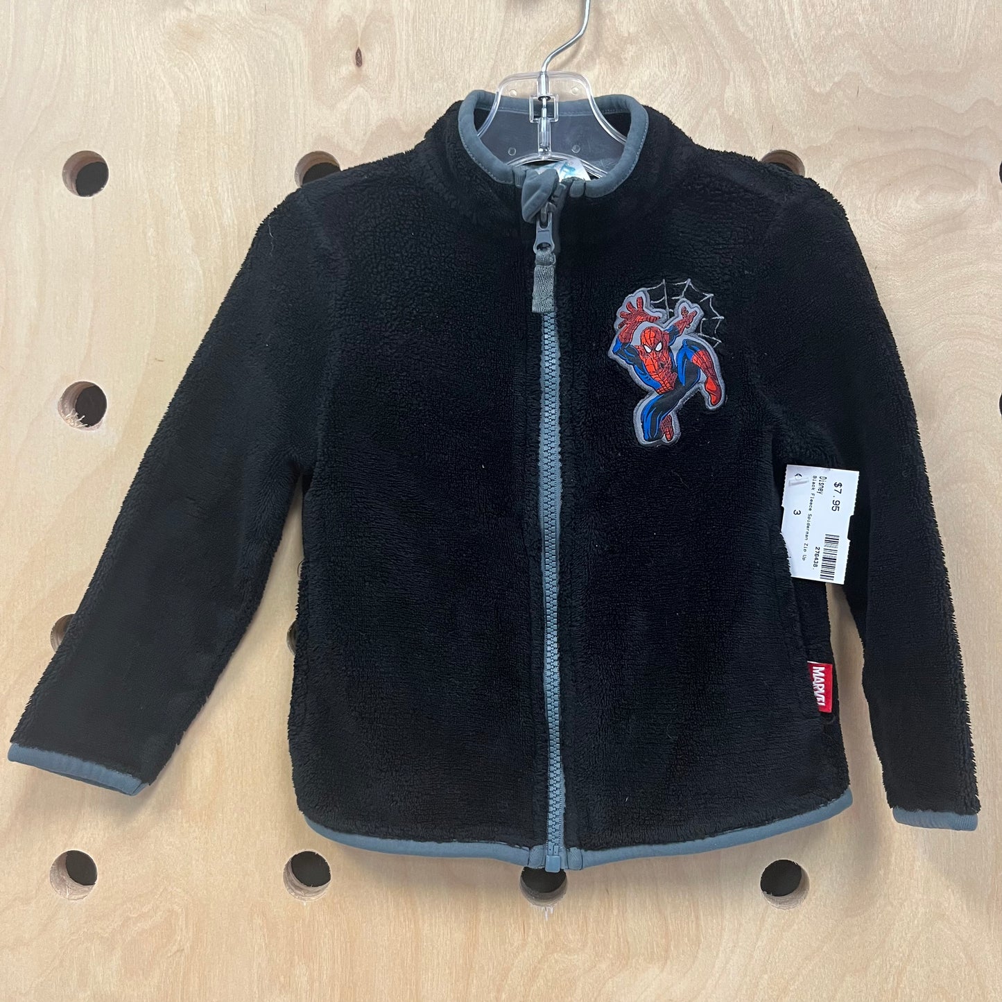 Black Fleece Spiderman Zip Up
