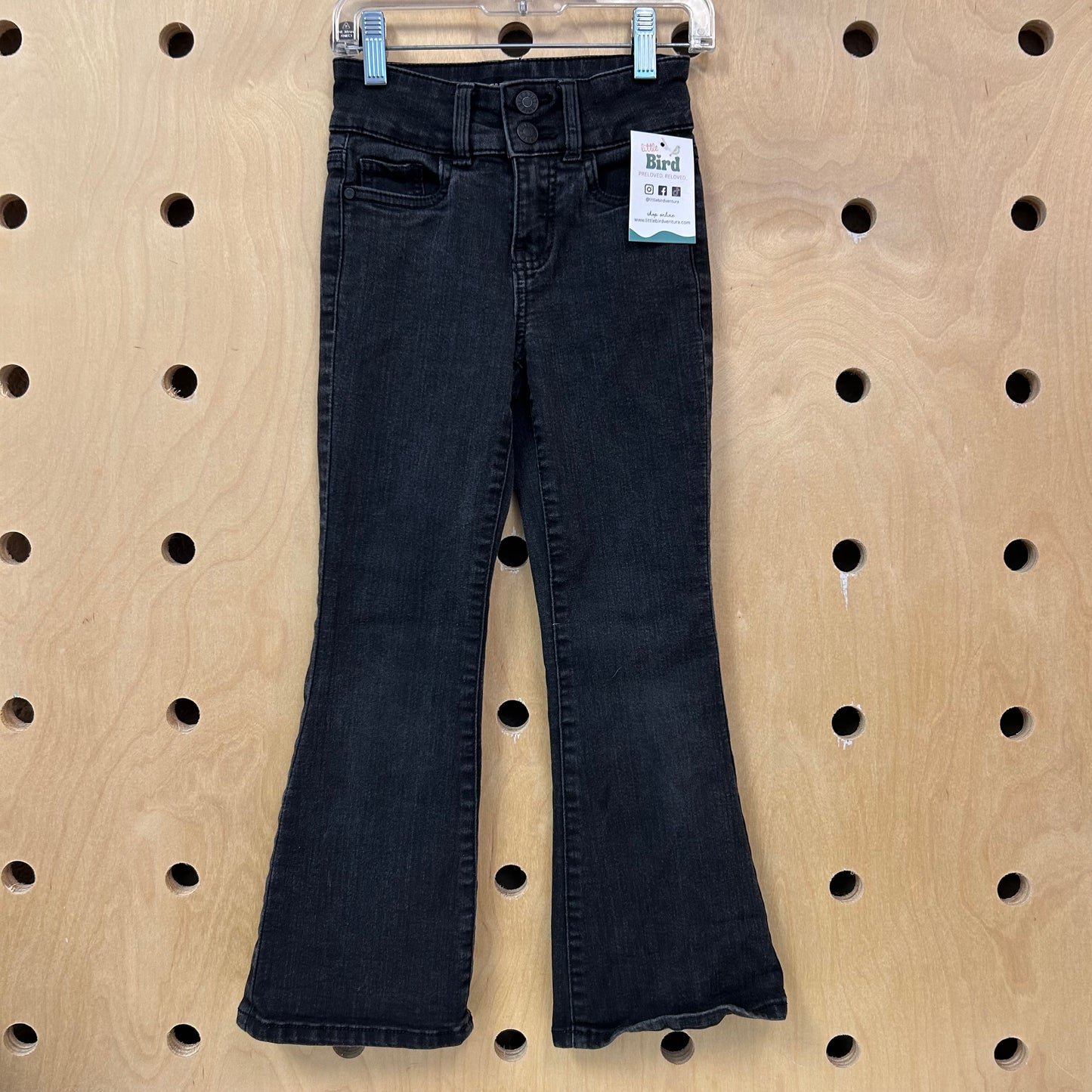 Black Stretch Flare Denim