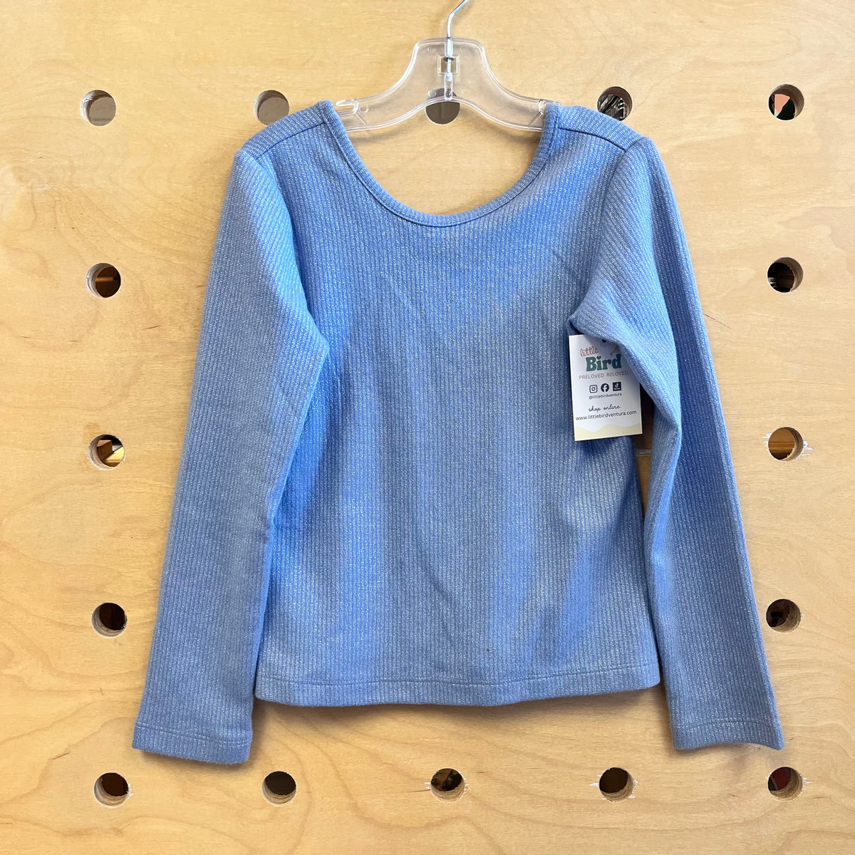 Blue Ribbed Sparkle LS