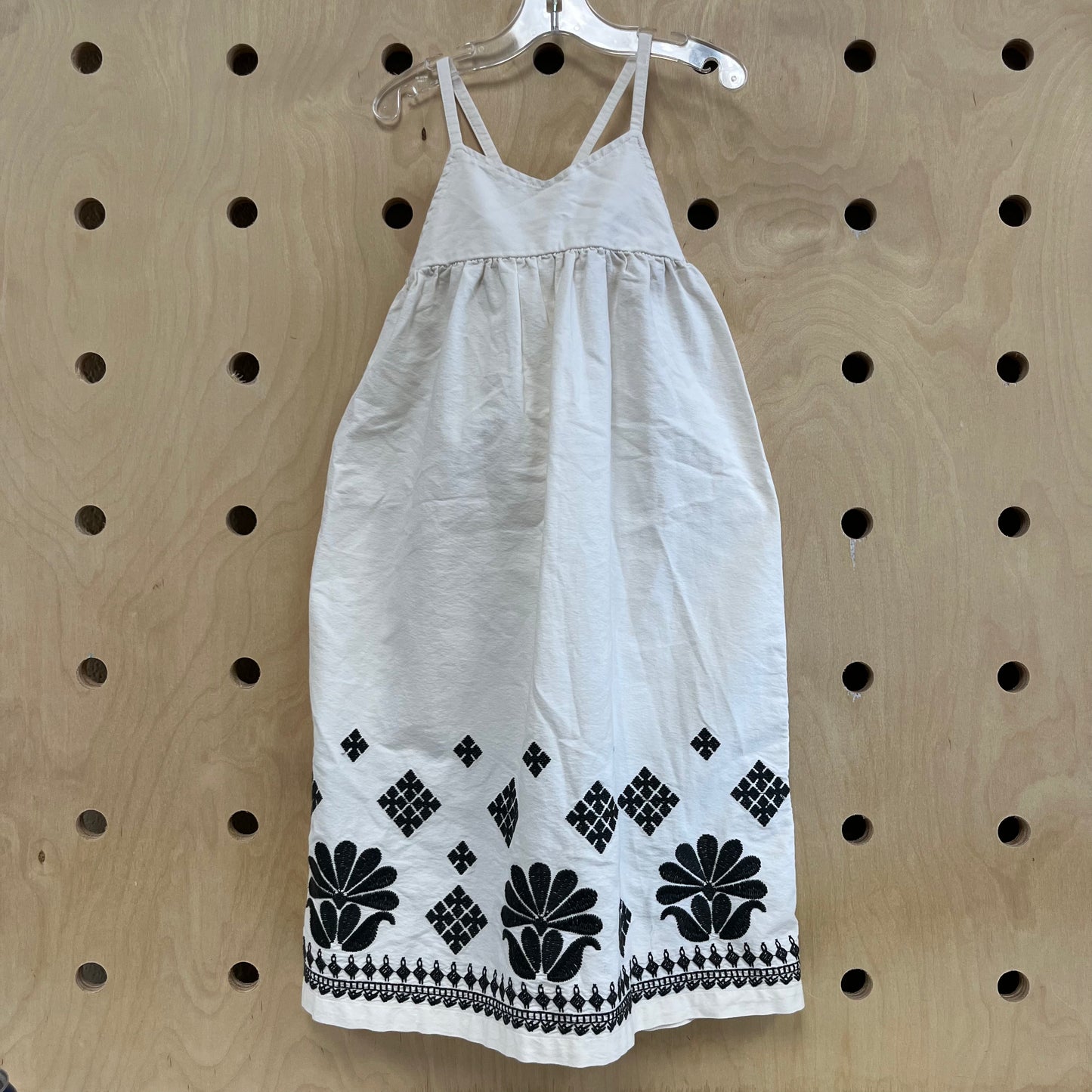 Cream & Black Embroidered Dress
