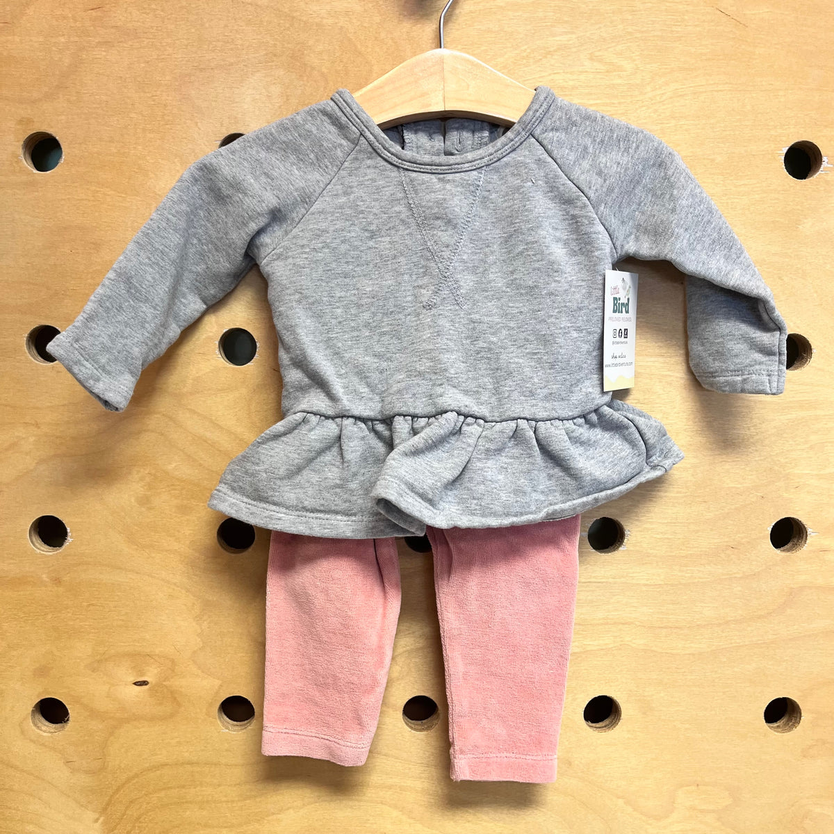 Grey/Pink Organic Outfit