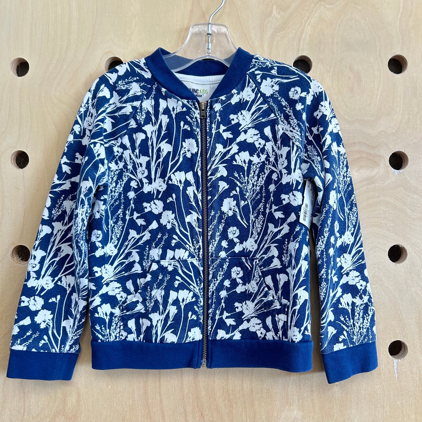 Blue Floral Zip Jacket