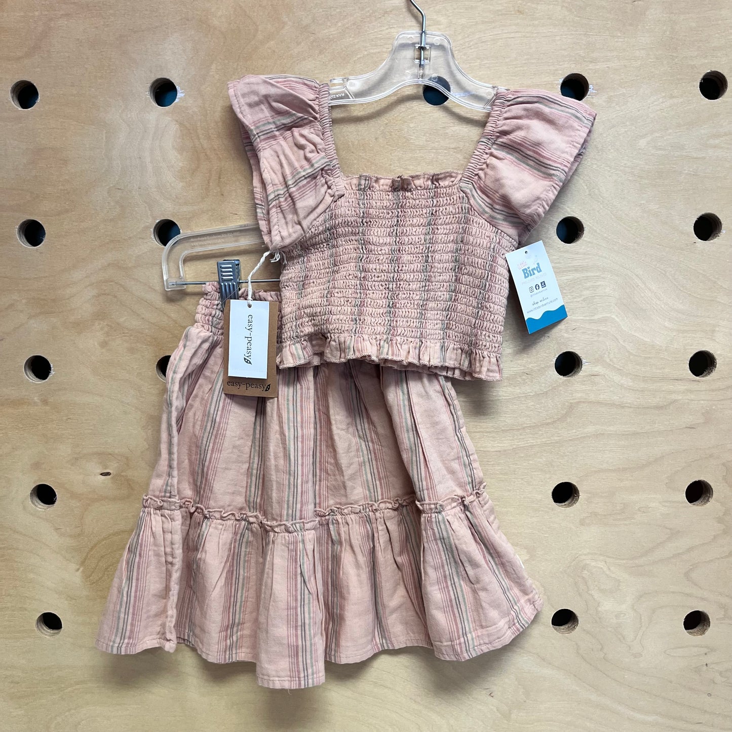Tan Striped Woven Skirt Outfit NEW!