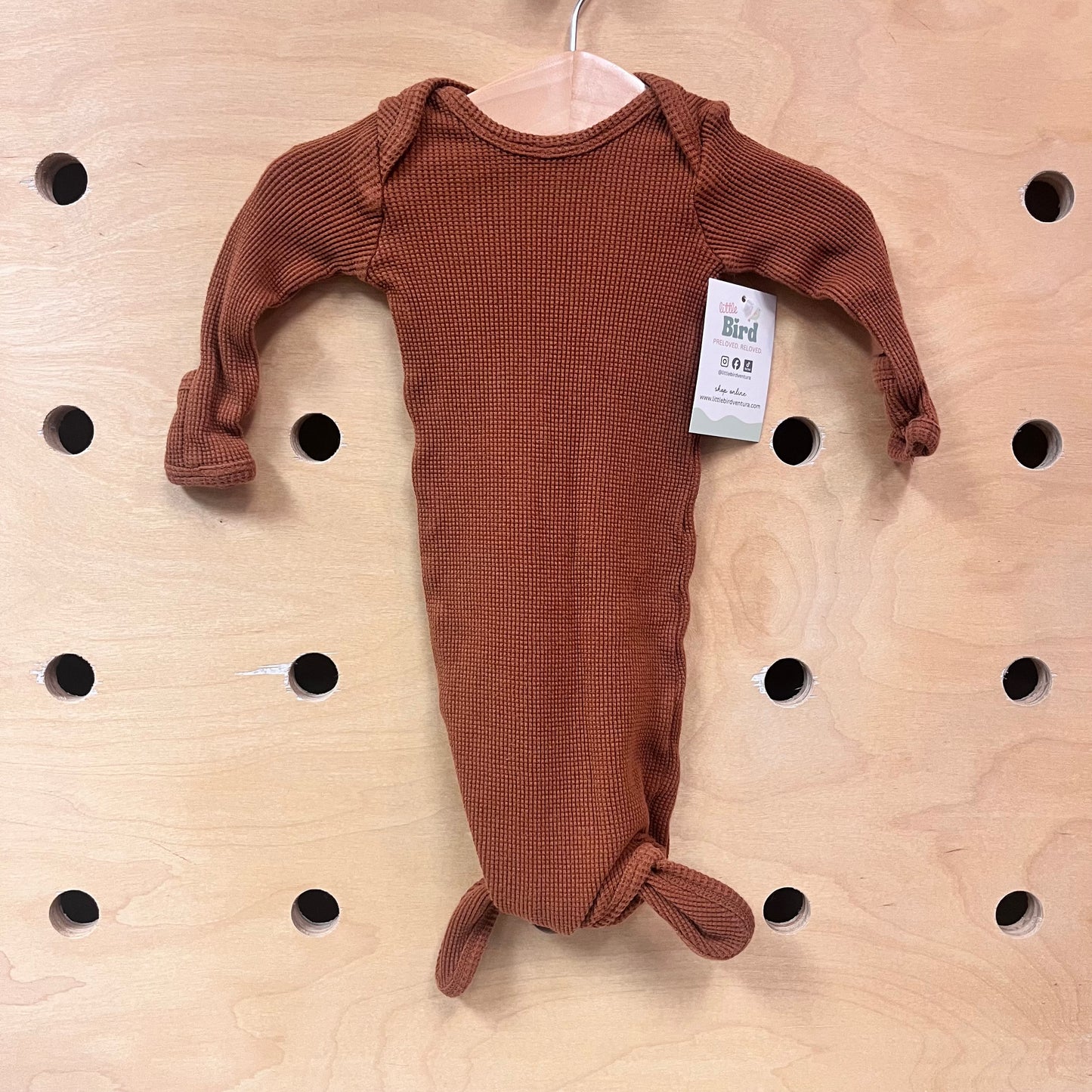 Organic Brown Waffle Knotted Gown