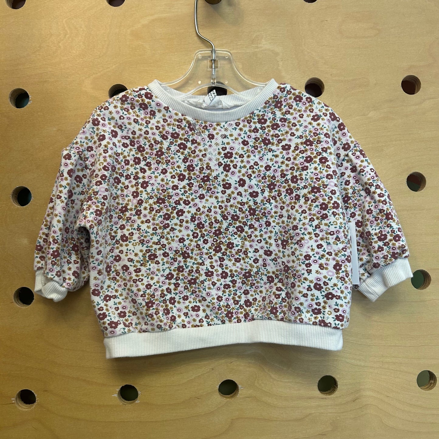 White/Purple Floral Pullover