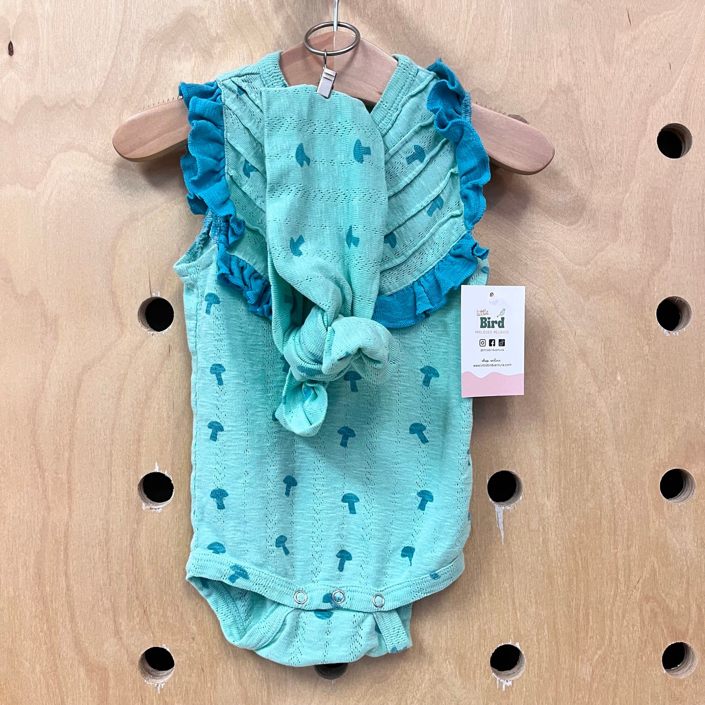 Organic Green Pointelle Mushrooms Outfit