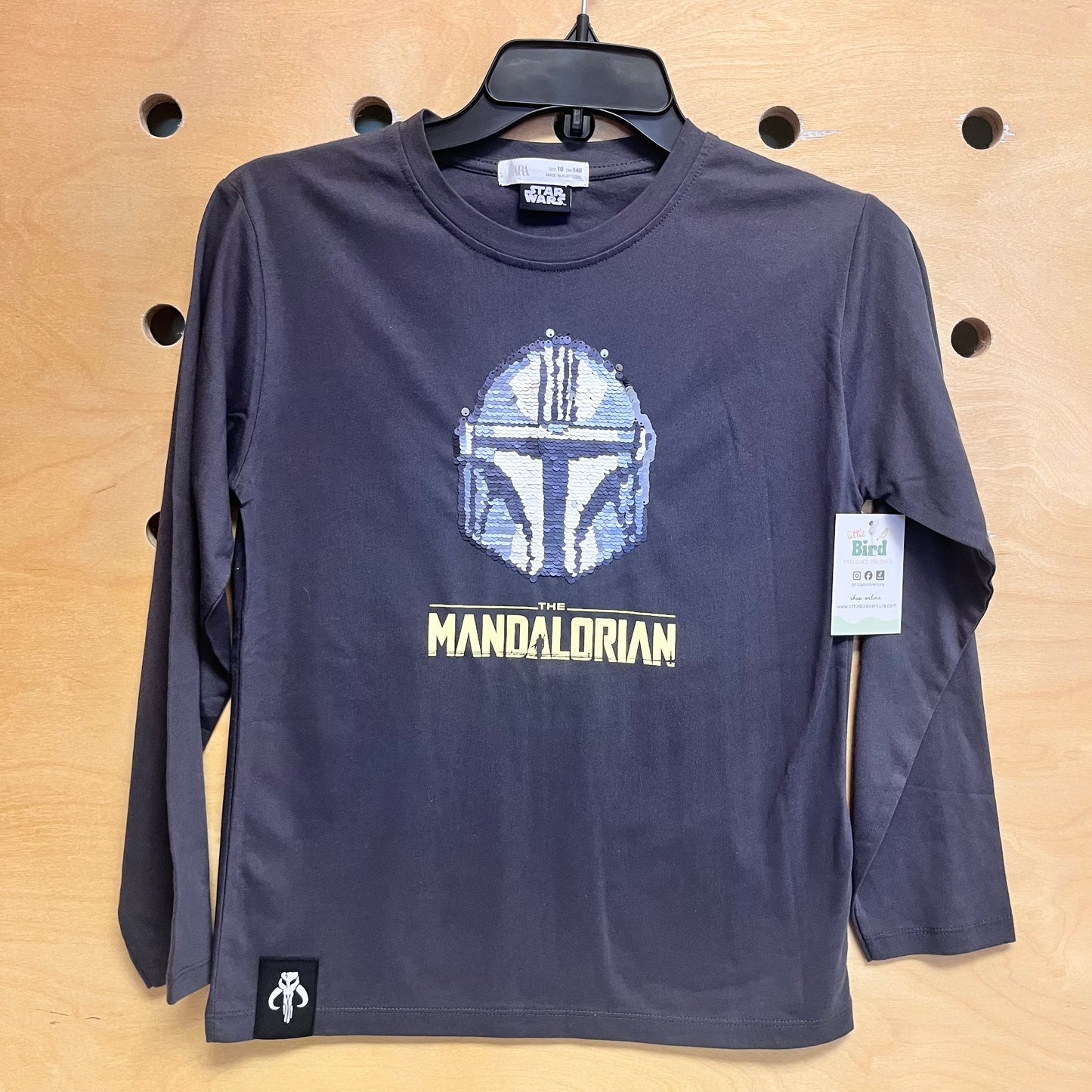 Grey Mandalorian Flip Sequins Long Sleeve