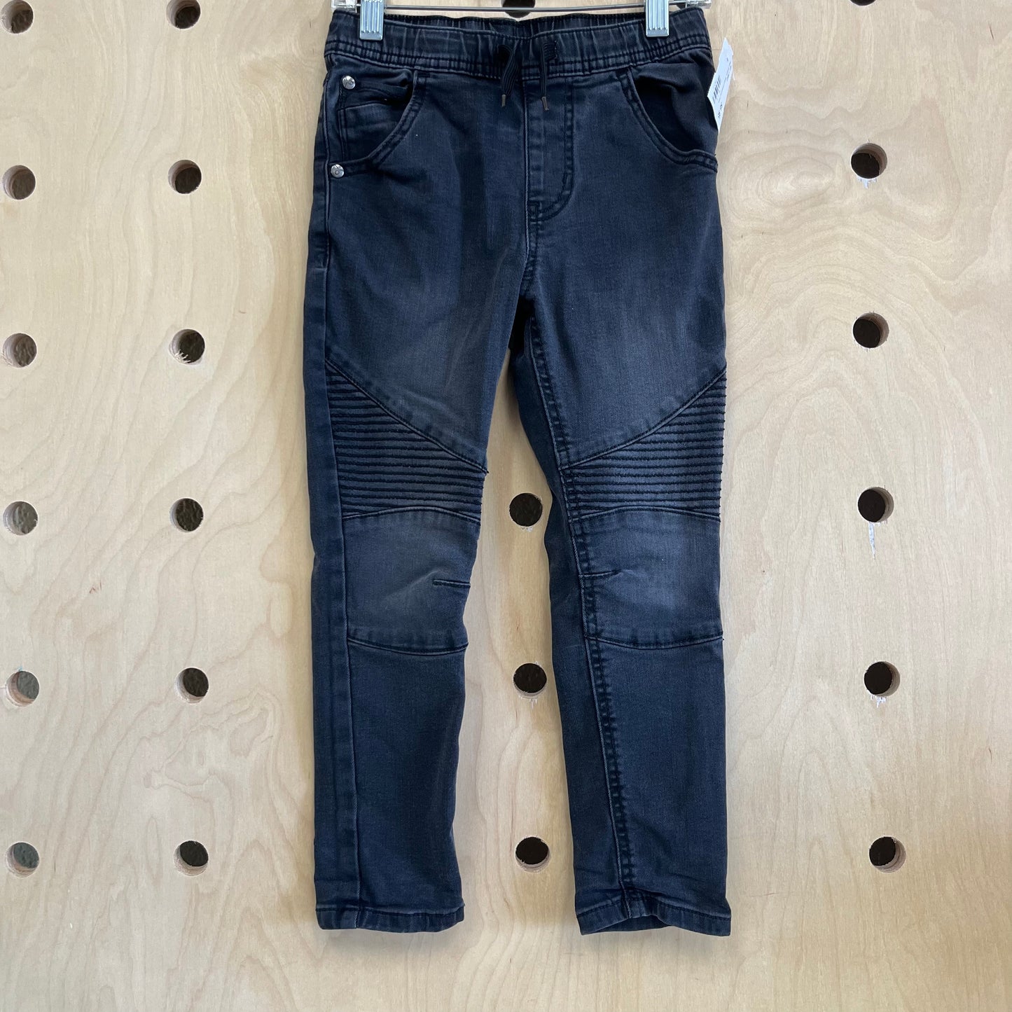 Black Stretchy Ribbed Drawstring Pants