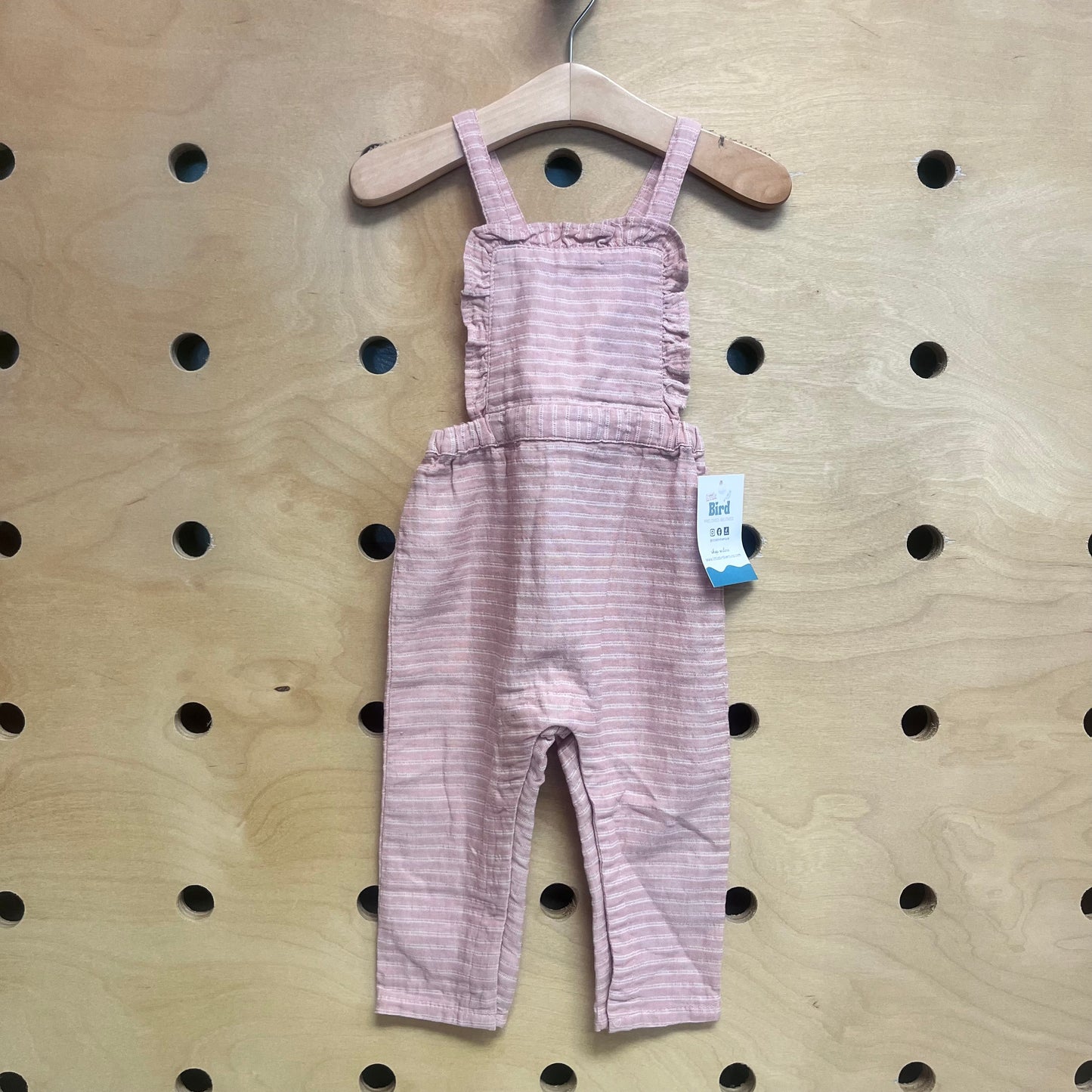 Pink/White Striped Romper