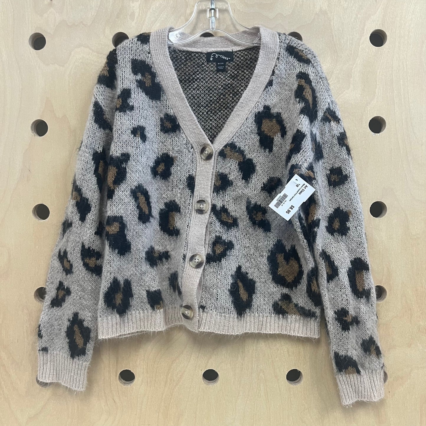 Mauve Leopard Print Cardigan
