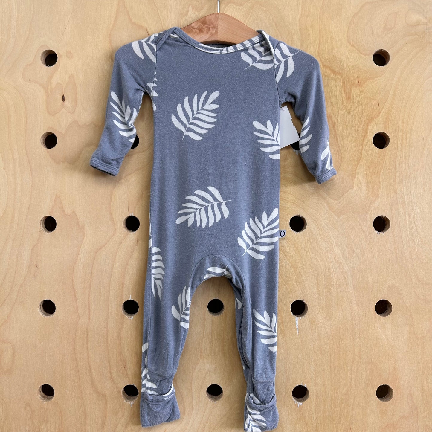 Grey Palm Leaf Bamboo Romper