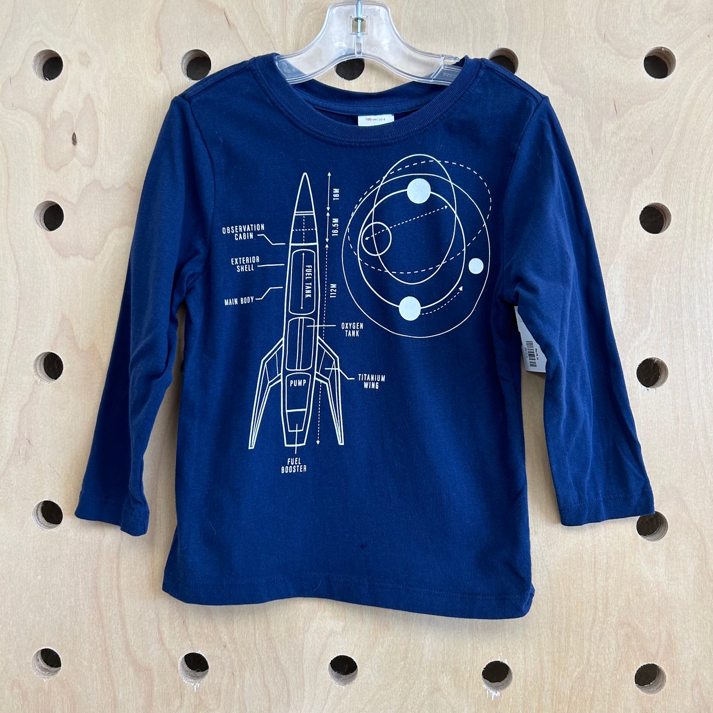 Blue Rocket Ship Long Sleeve