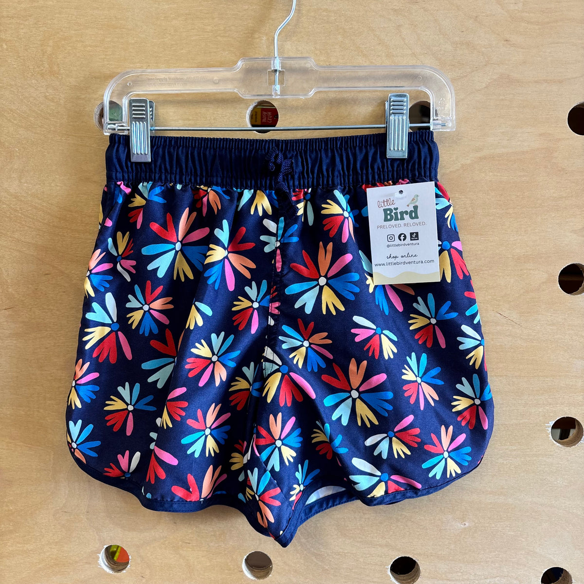 Black Multicolor Floral Athletic Shorts