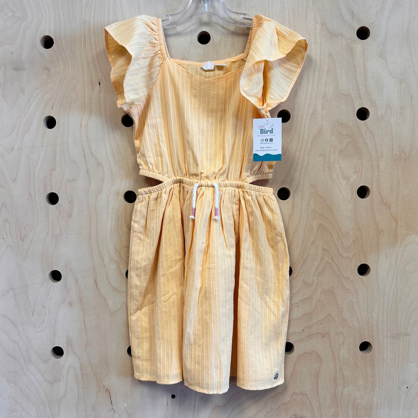Yellow Textured Open-Side Dress