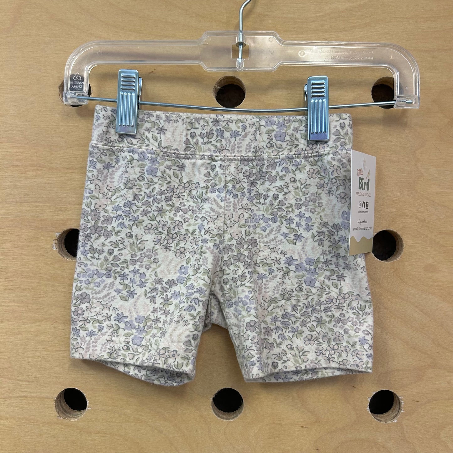 White/Purple Floral Soft Shorts