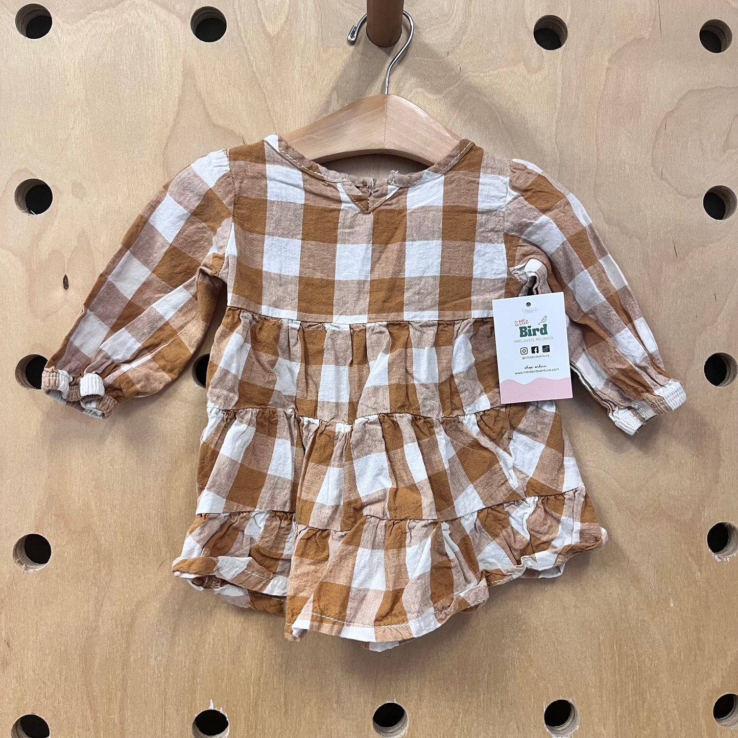 Organic Brown Plaid Dress