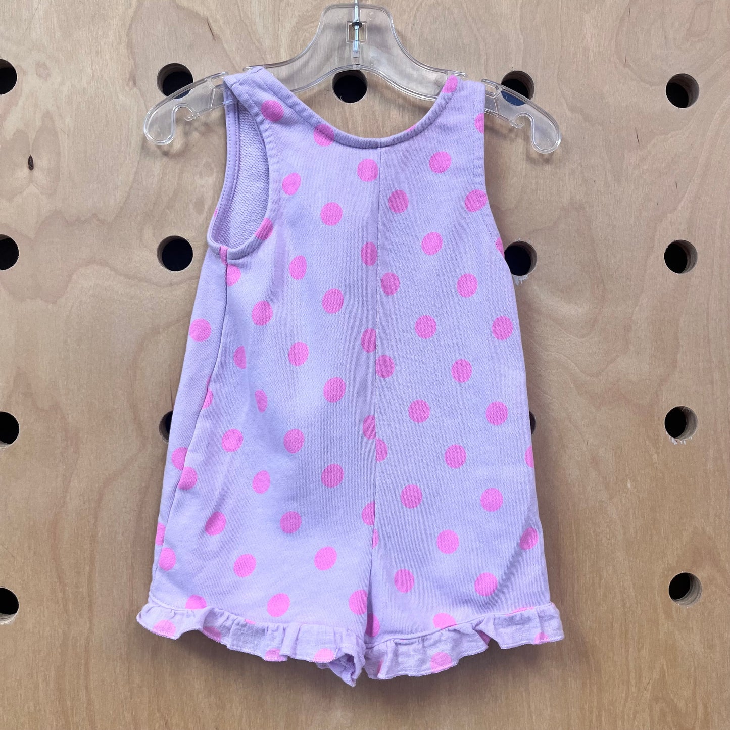 Purple Polka Dot French Terry Romper