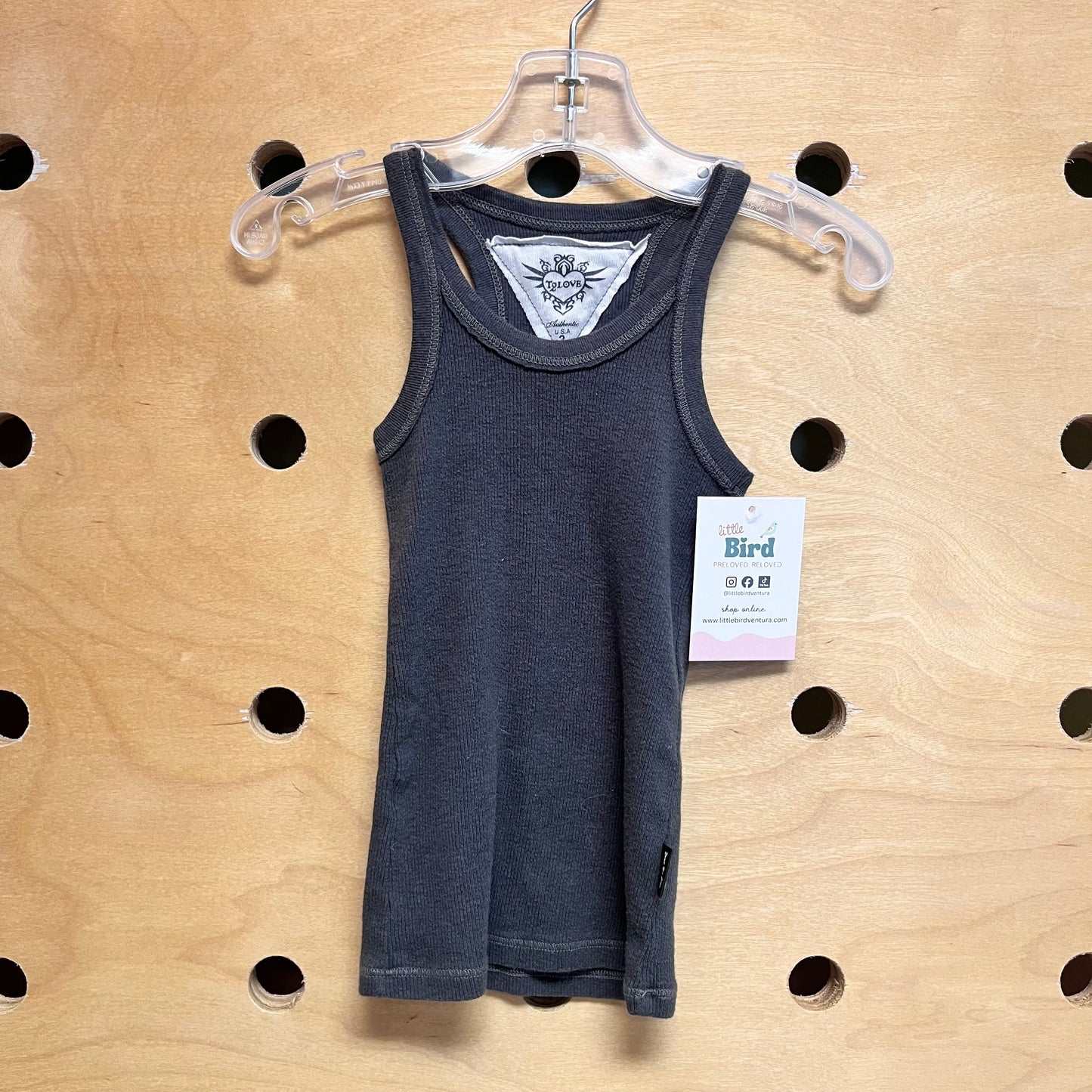 Grey Ribbed Tank