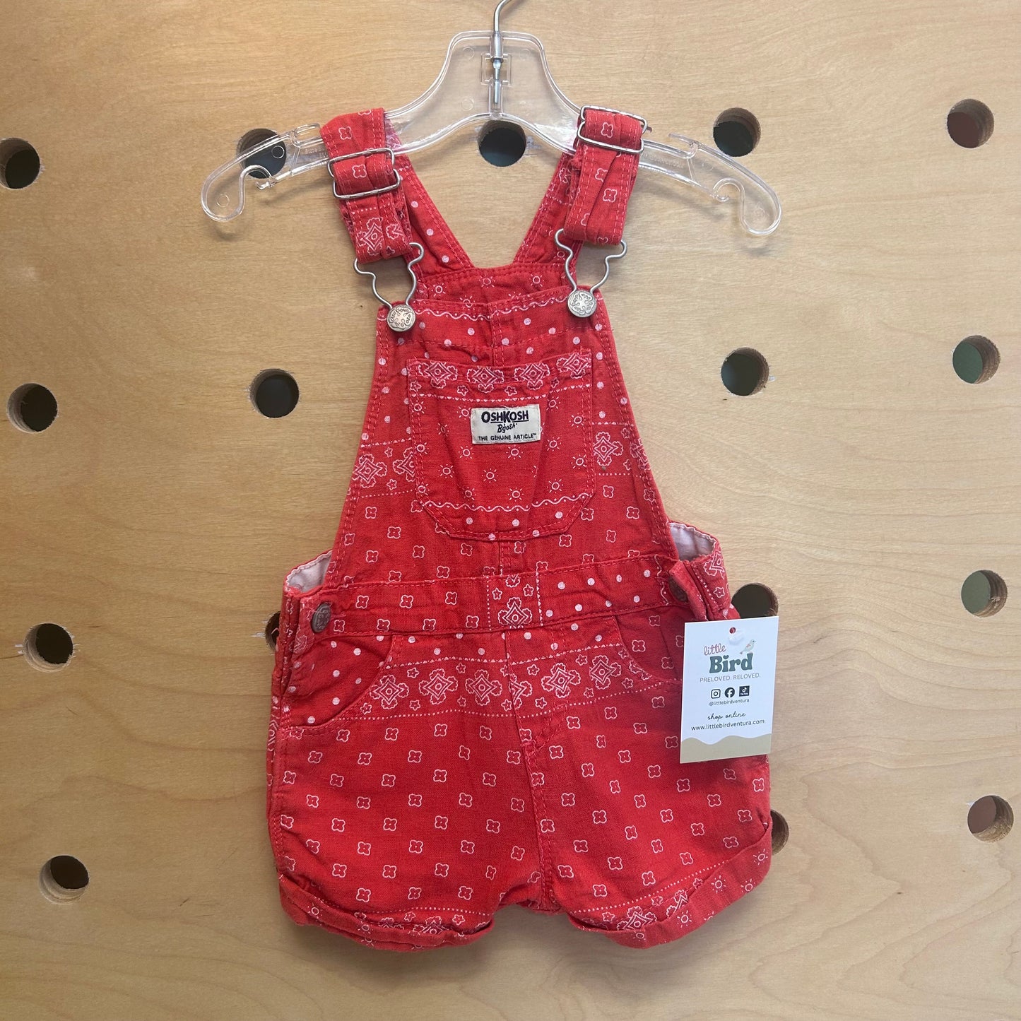 Red Bandana Print Shortalls