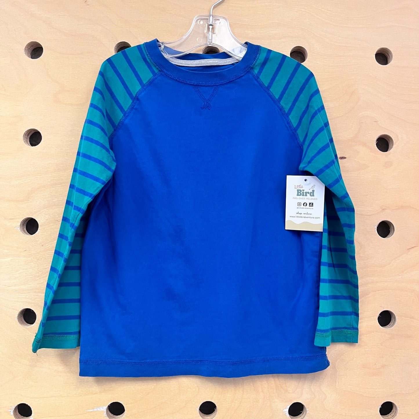 Blue/Green Striped Sleeve Tee