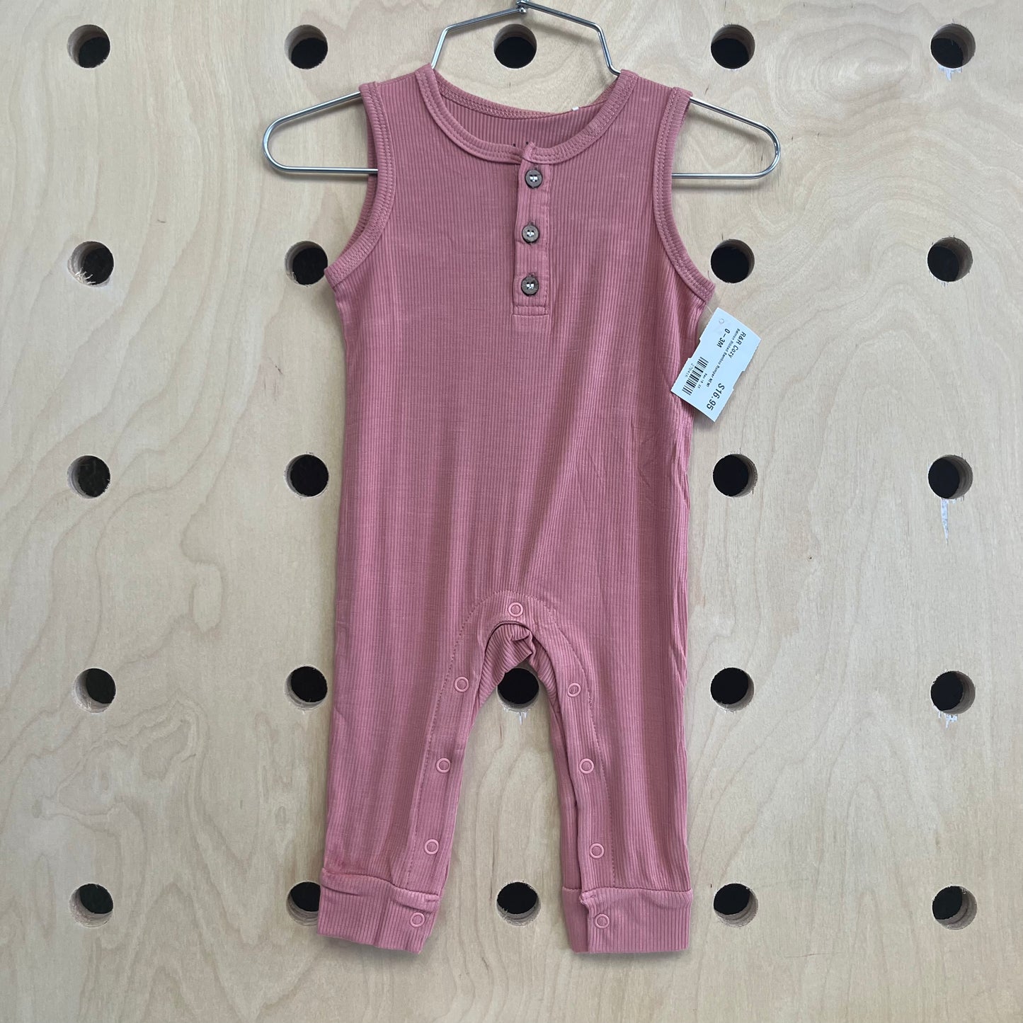Salmon Ribbed Bamboo Romper NEW!