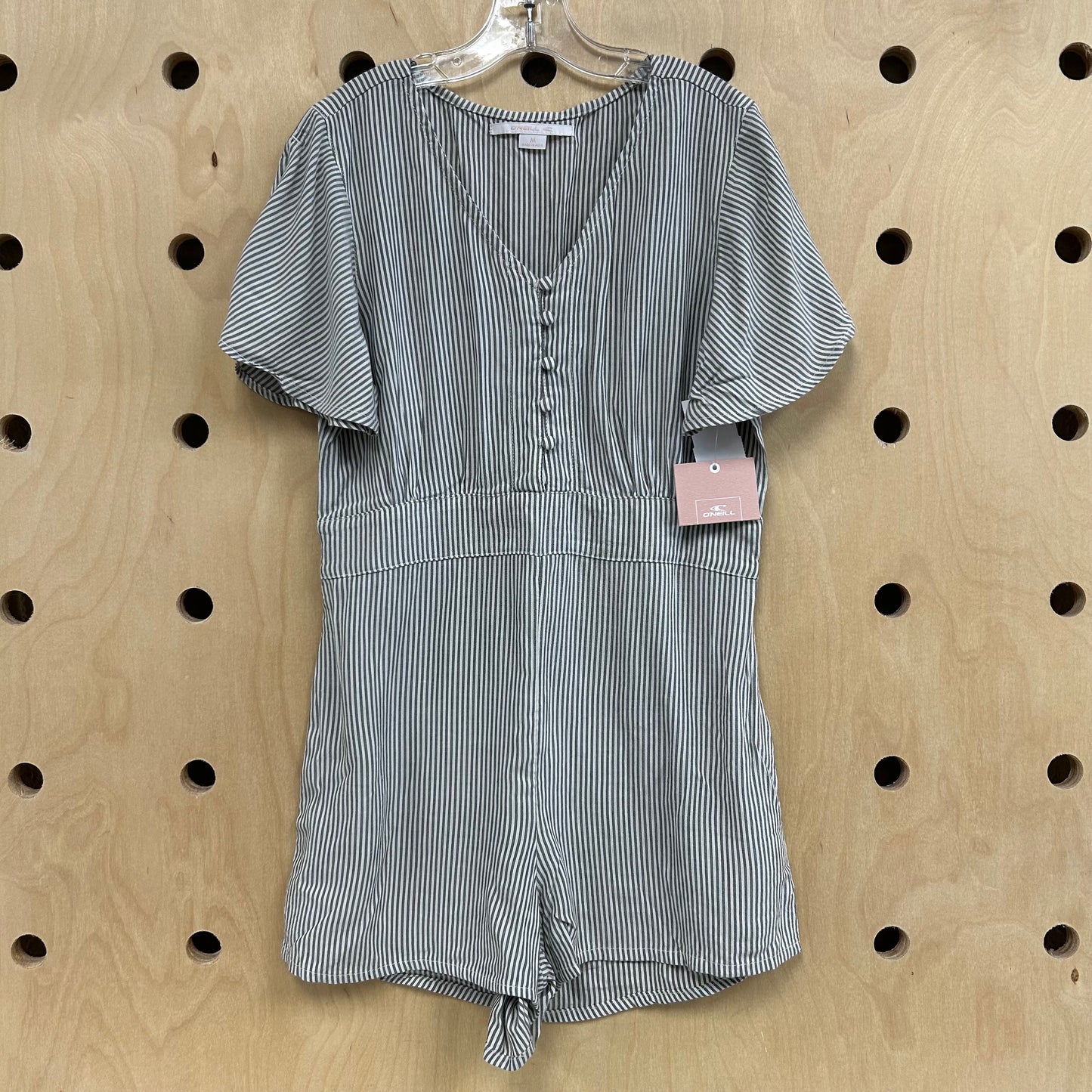 Green Striped Romper NEW!