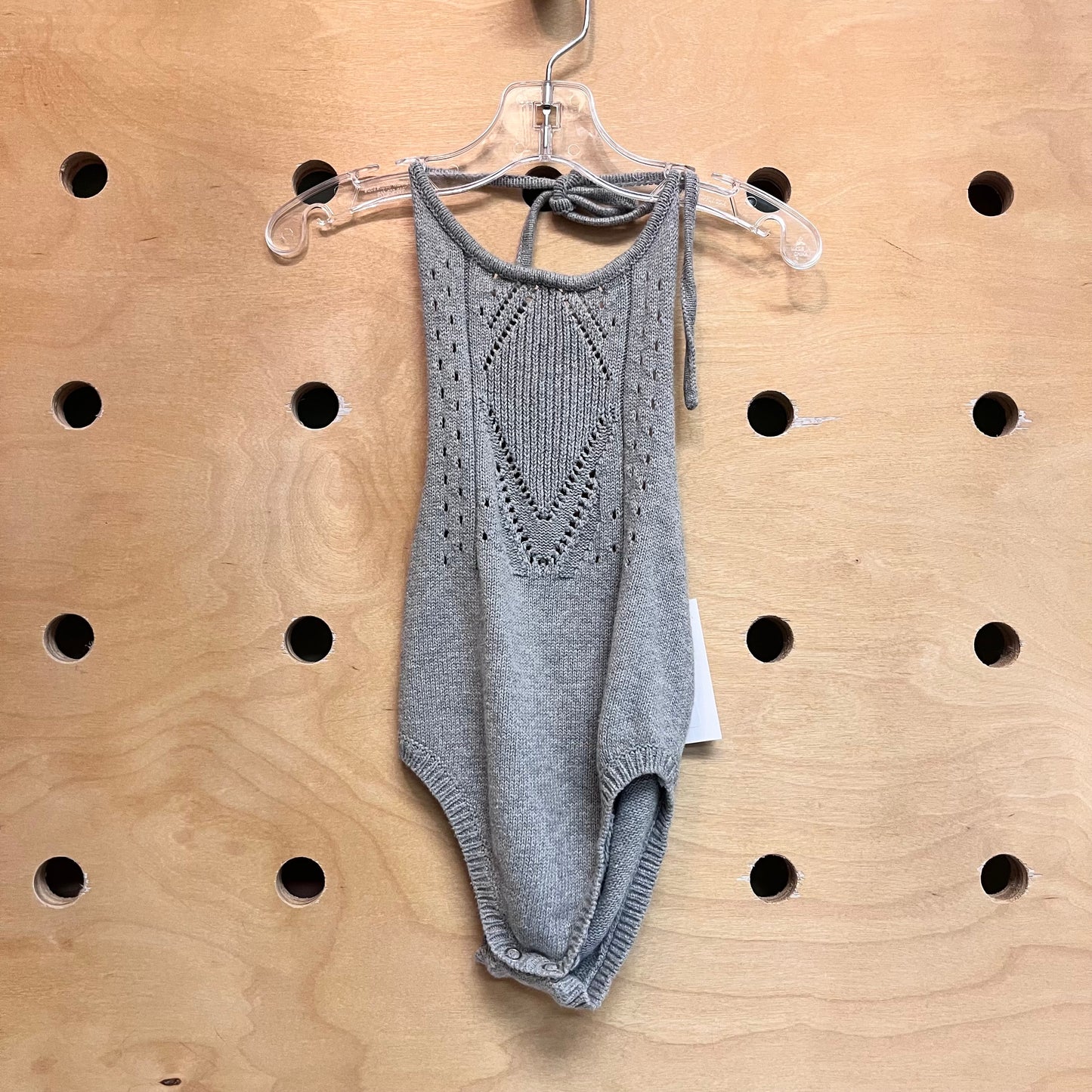 Mixed Knit Halter Romper