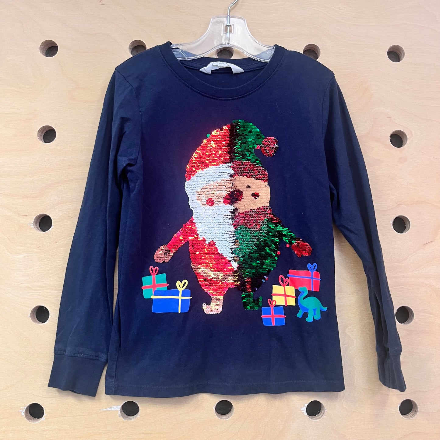 Blue Sequins Santa Long Sleeve
