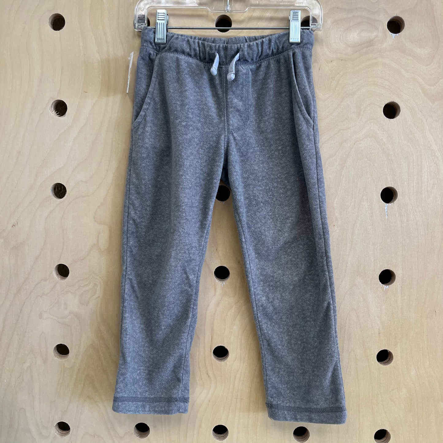 Grey Fleece Drawstring Pants