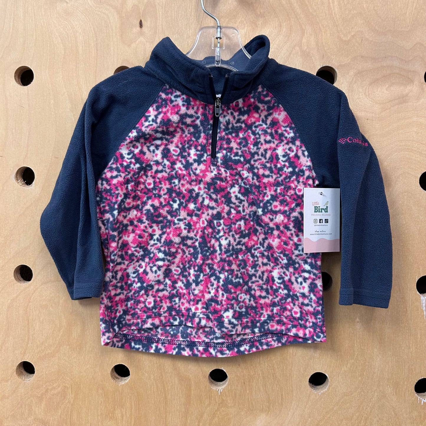 Blue Floral Fleece Zip Up