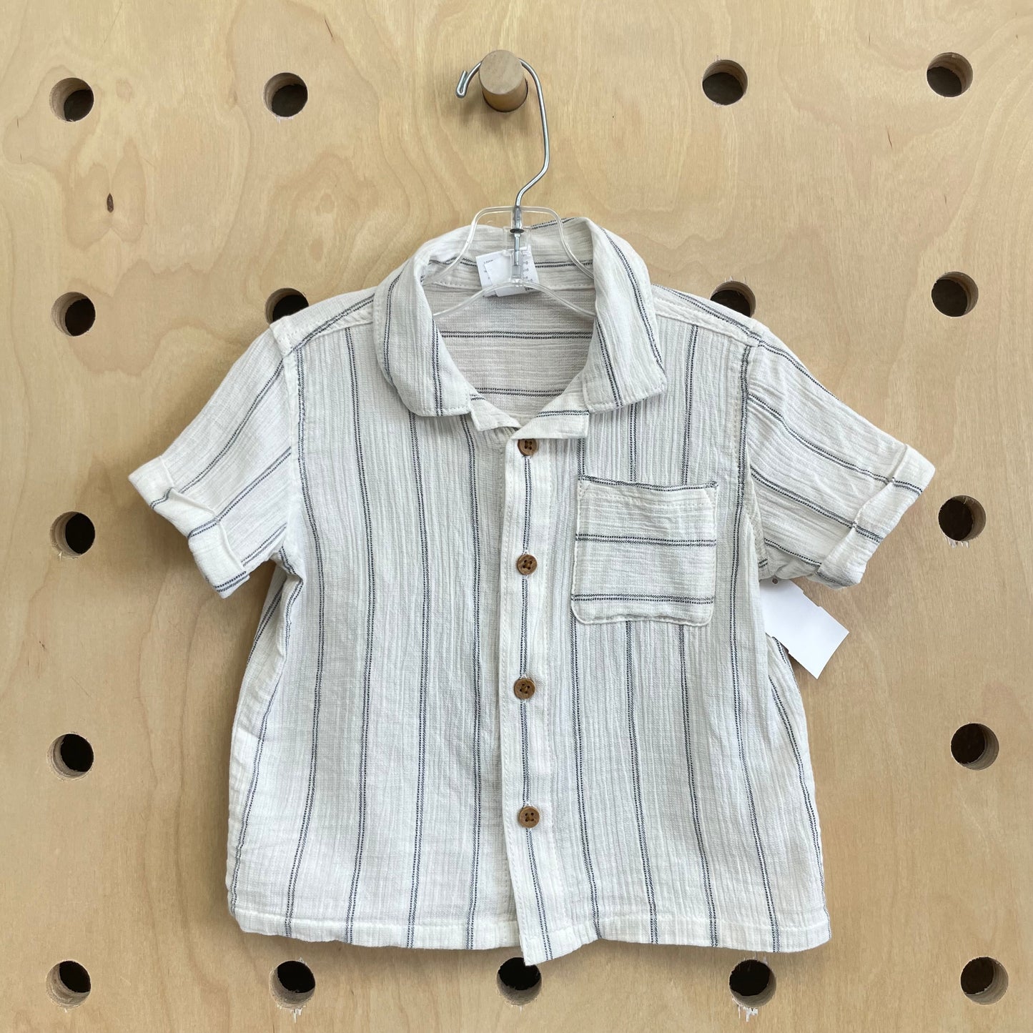 Organic Striped Button Up Shirt
