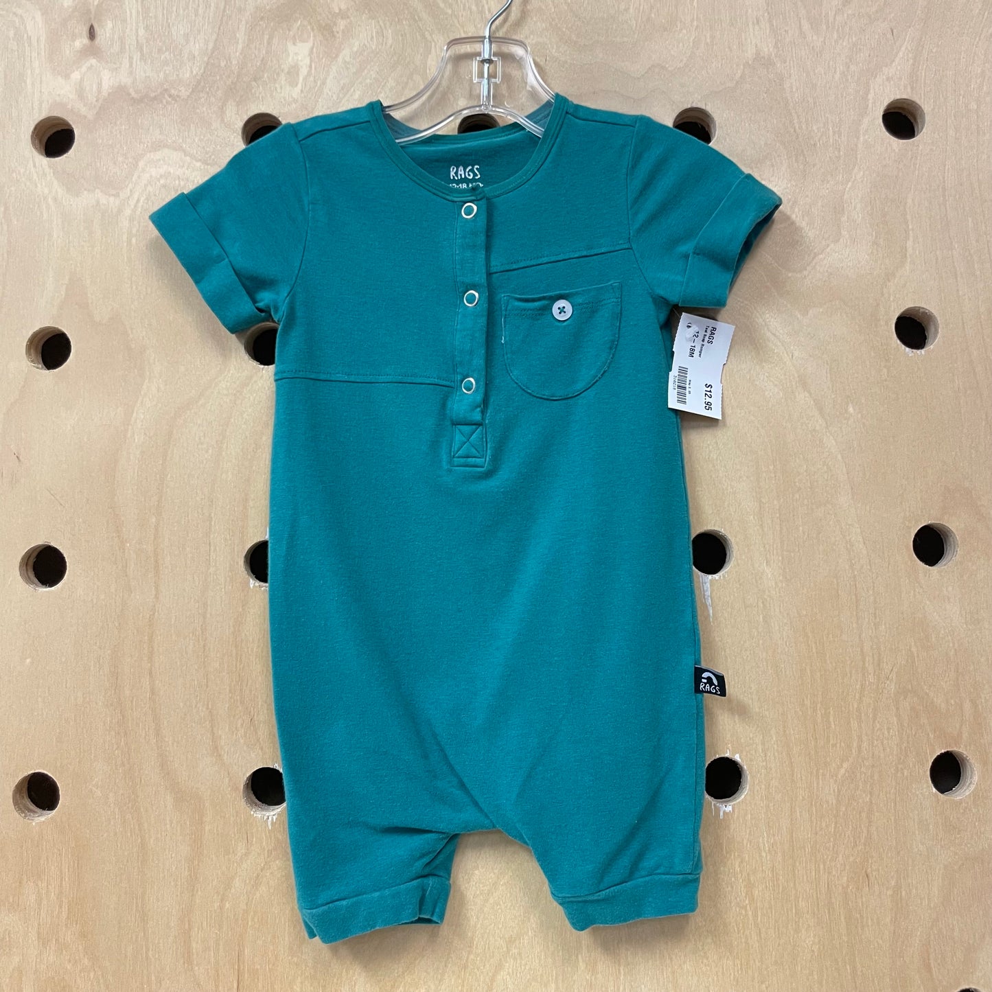 Teal Snap Romper
