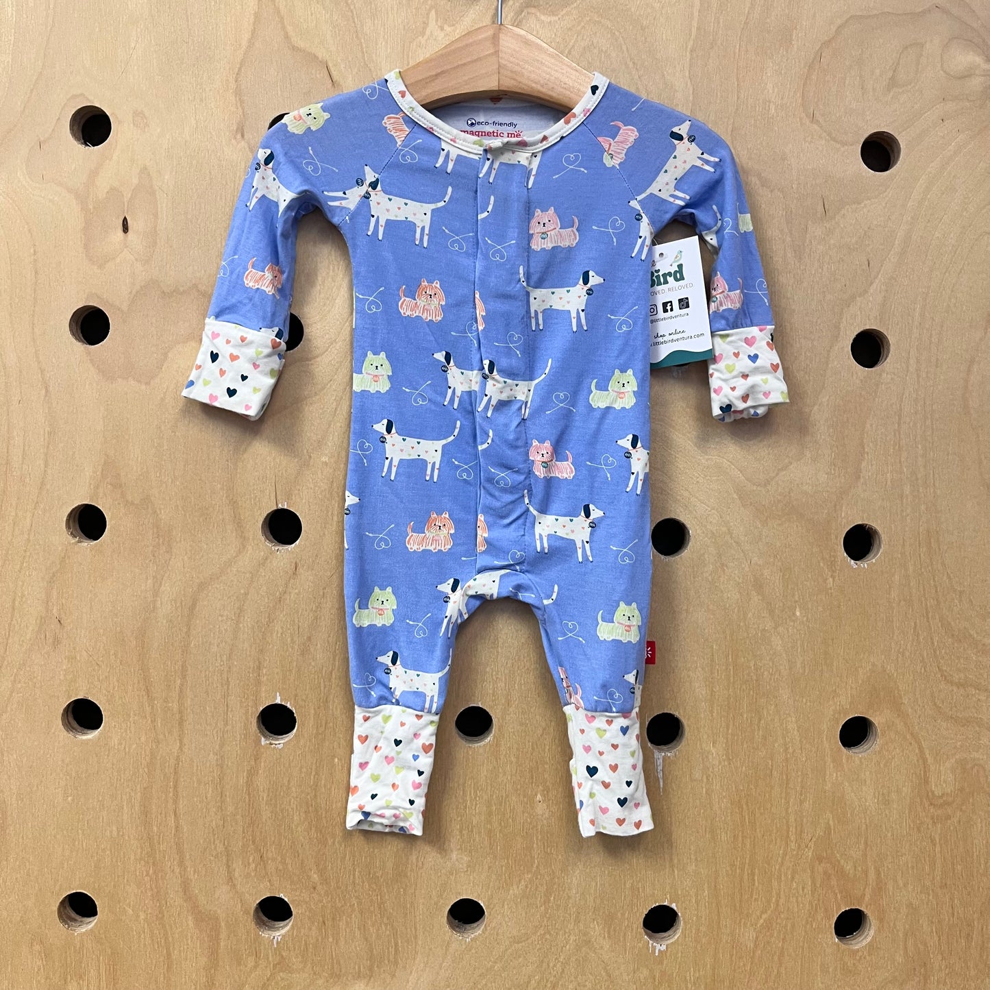 Blue Doggy Modal Magnetic Romper