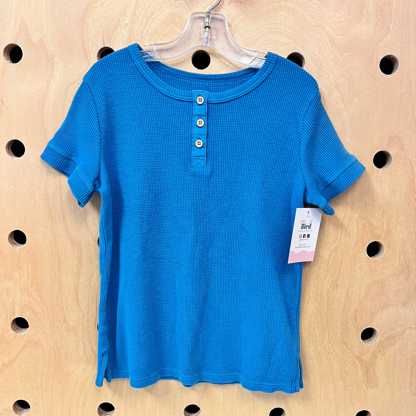 Blue Thermal Wood Button Shirt