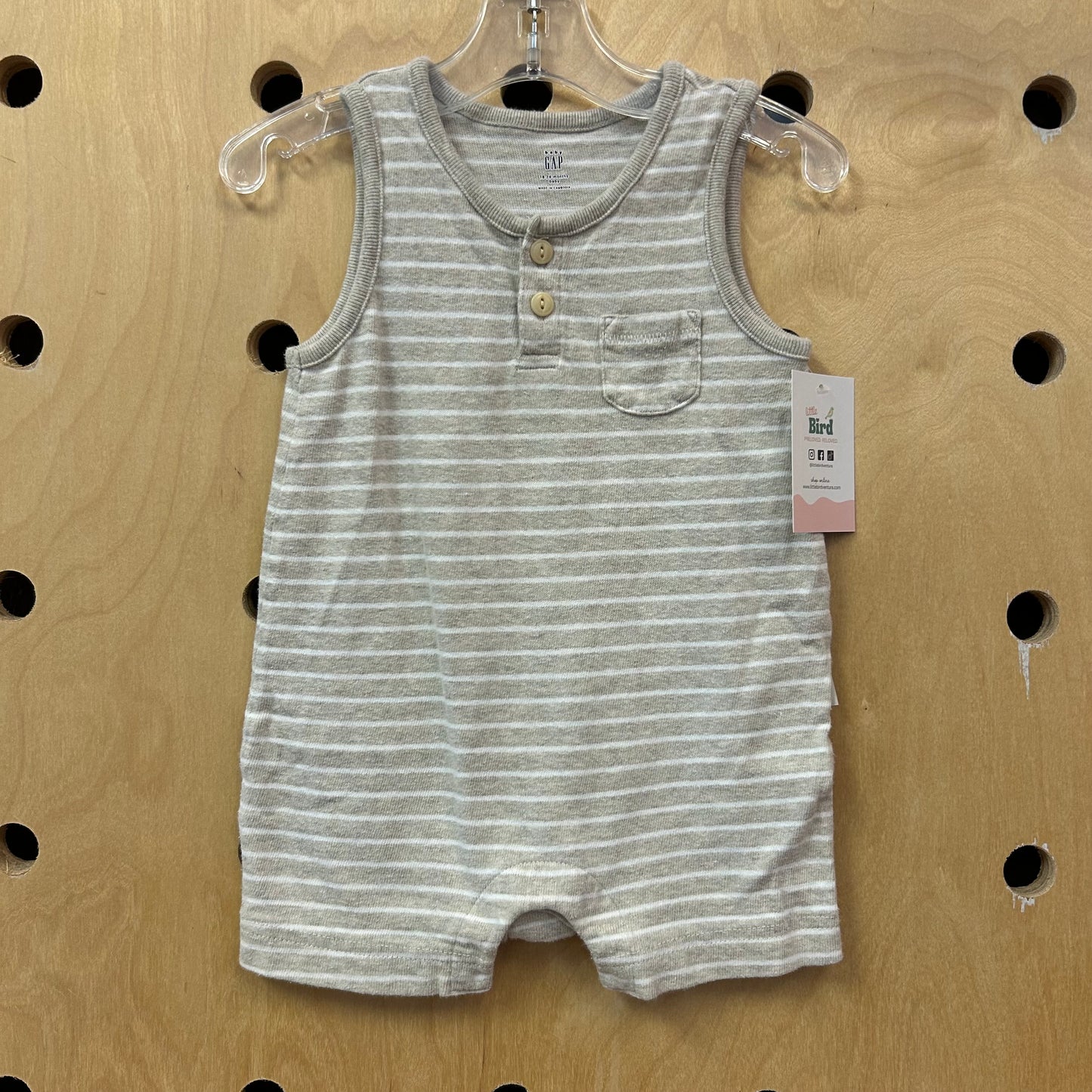 Tan Striped Romper
