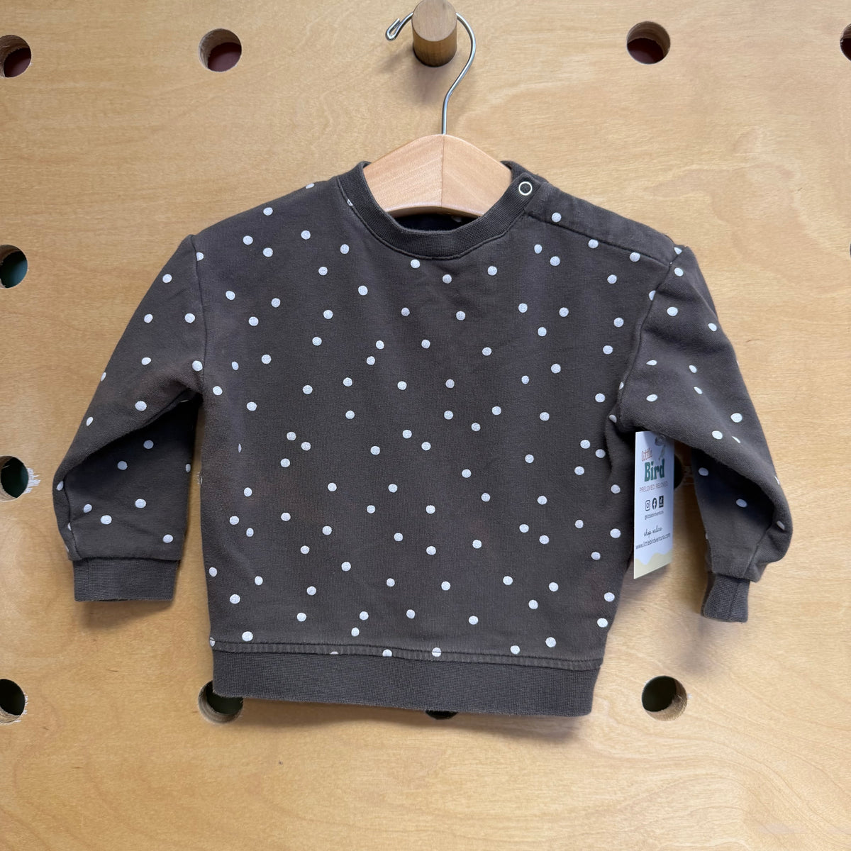 Grey Polka Dot Organic Crewneck