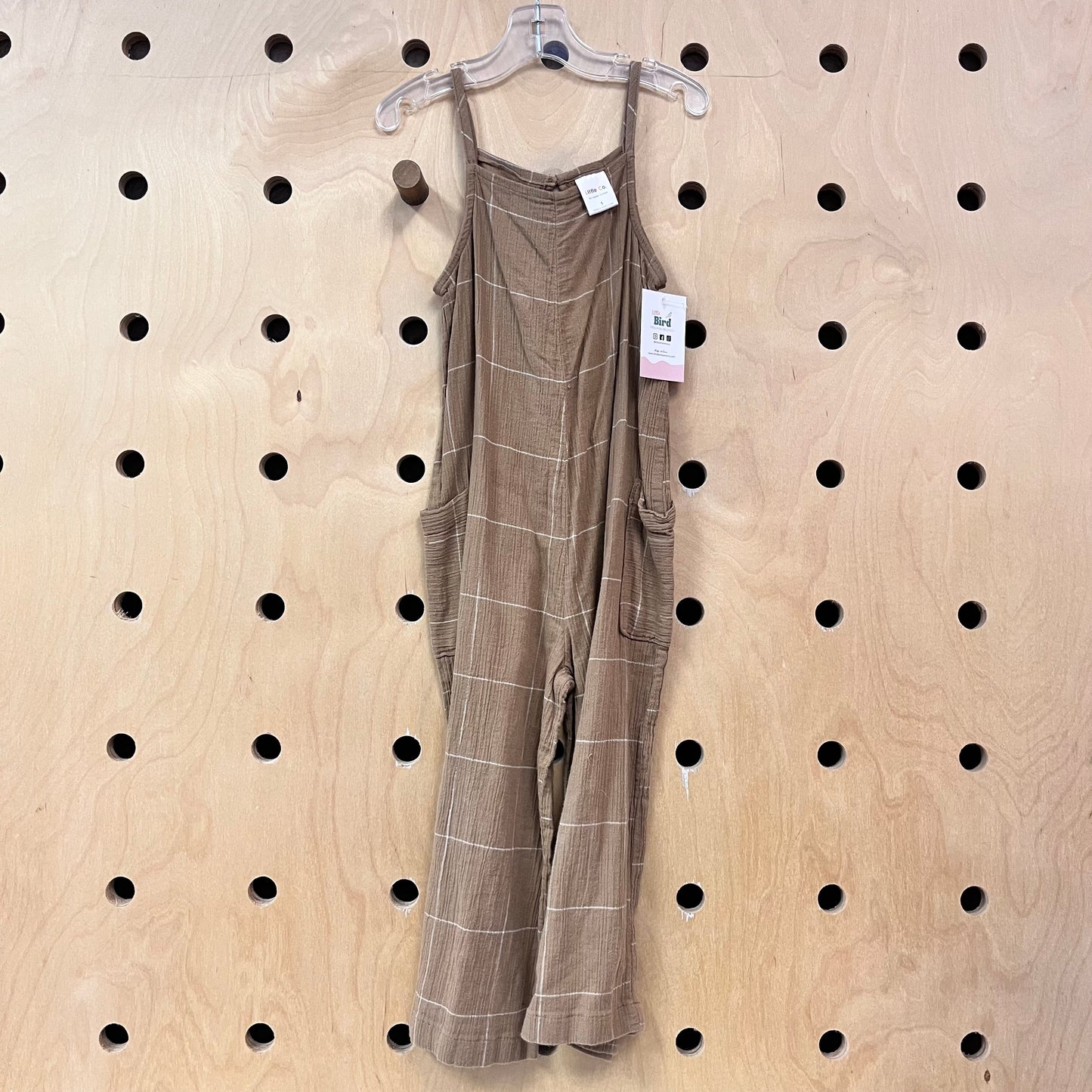 Organic Brown + White Gauze Romper