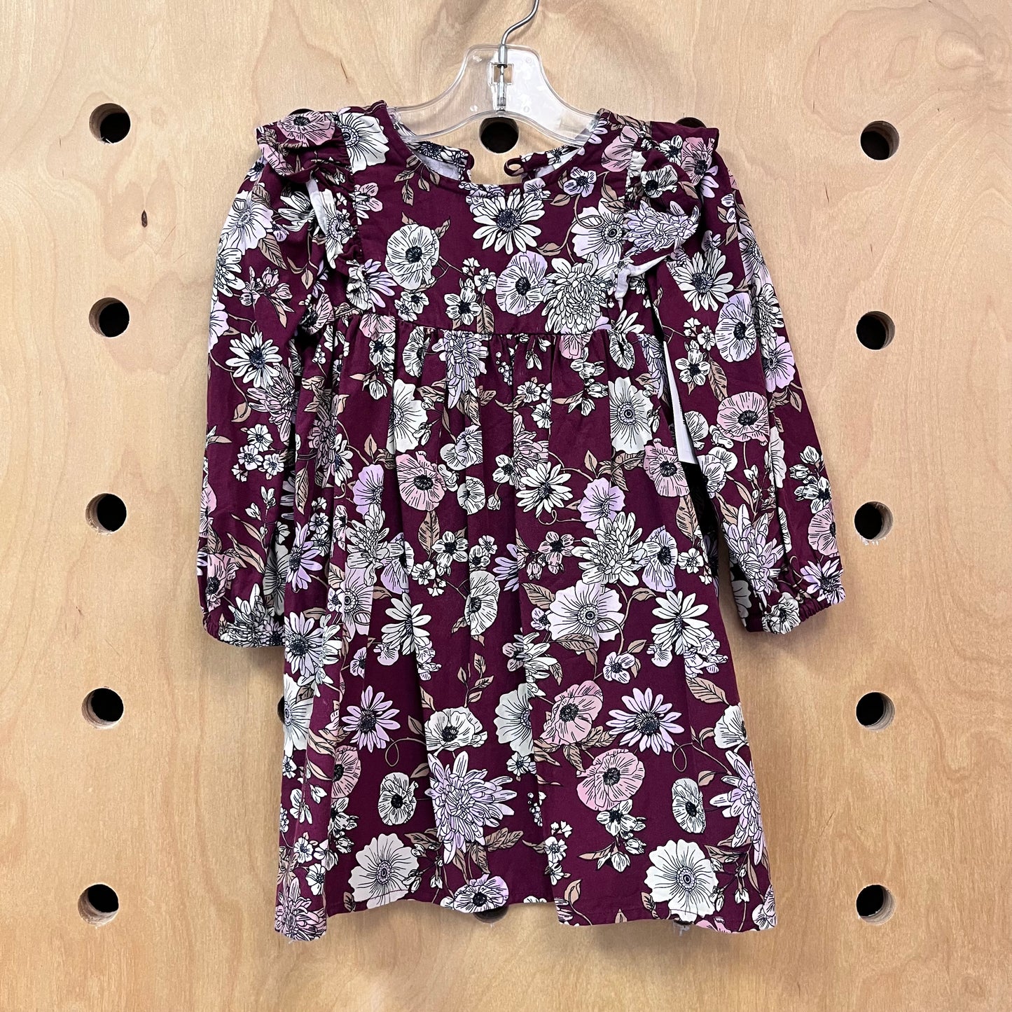 Burgundy Floral Dress