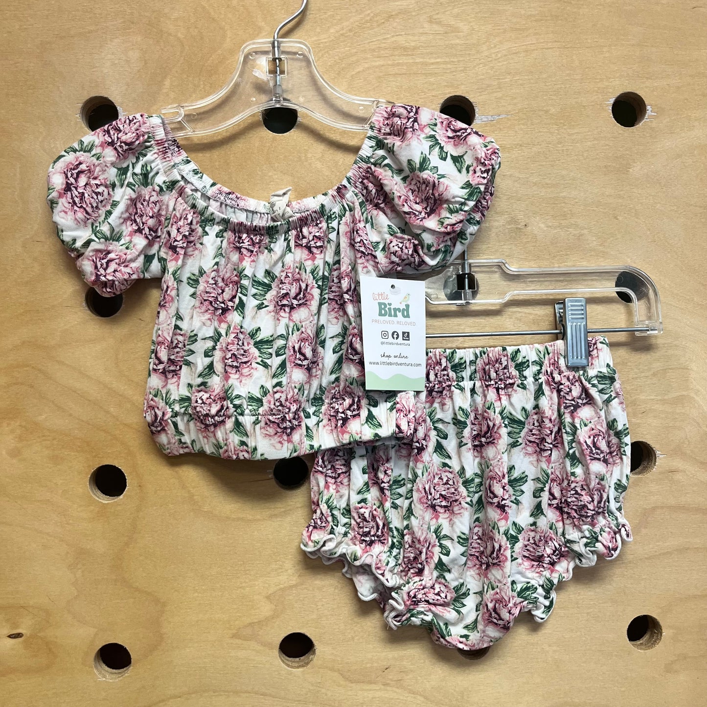 Pink/Green Floral Bamboo Outfit