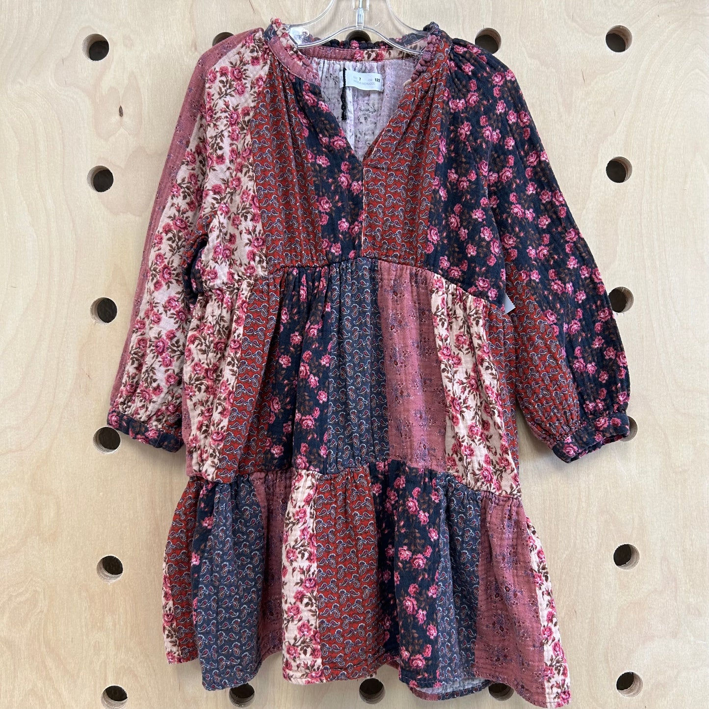 Red & Mauve Floral Dress