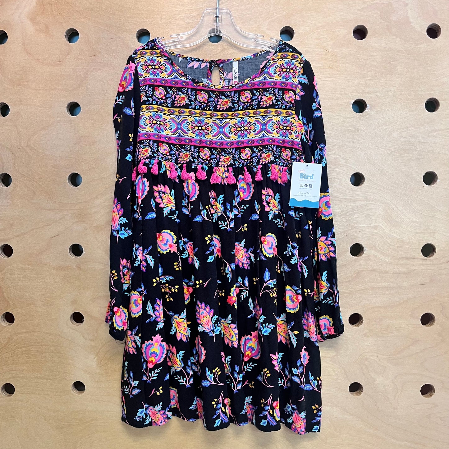 Black/Pink Floral Aztec Dress