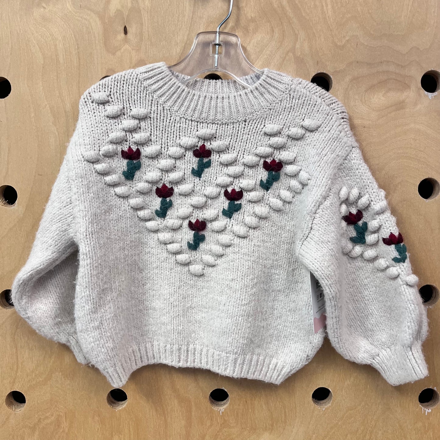 Cream Floral Dots Sweater