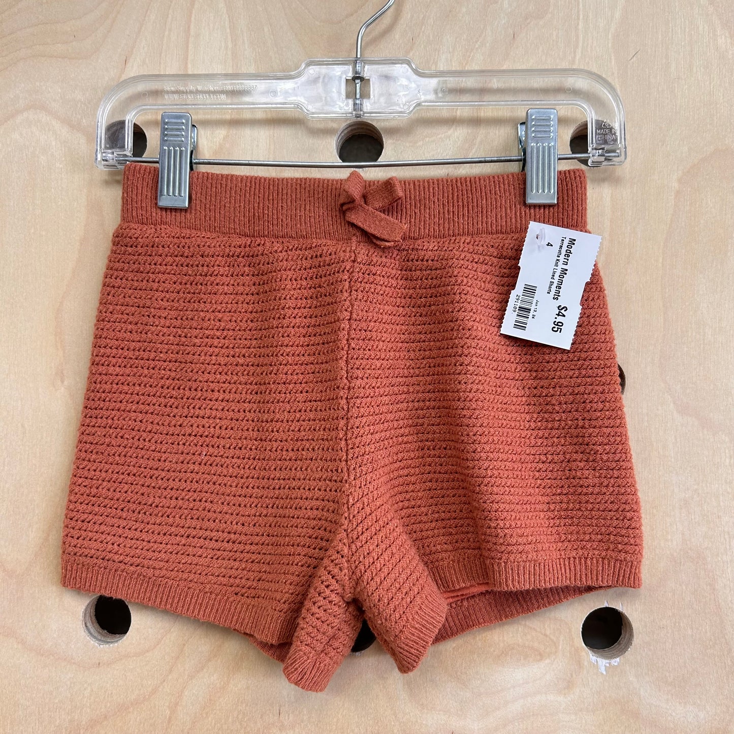 Terracotta Knit Lined Shorts