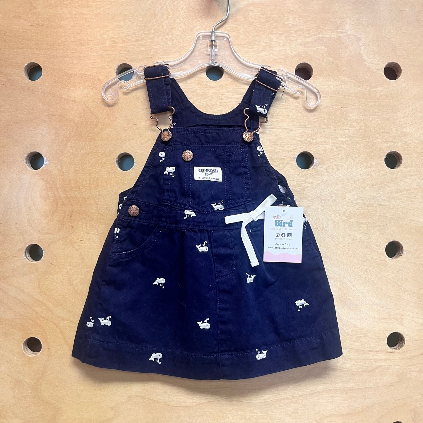 Navy Embroidered Whales Skirtall