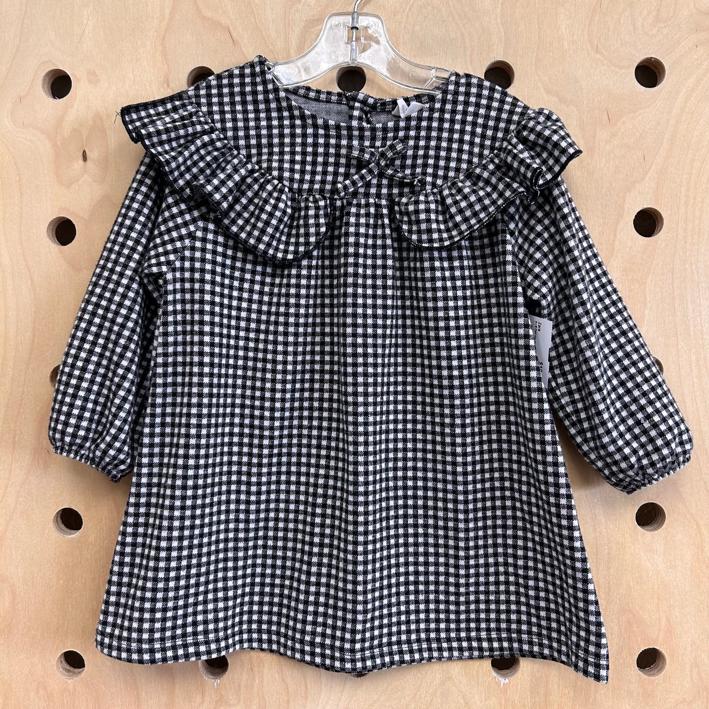 B+W Plaid Knit Dress